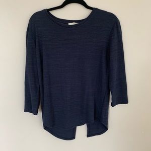 rd style navy blue open back shirt